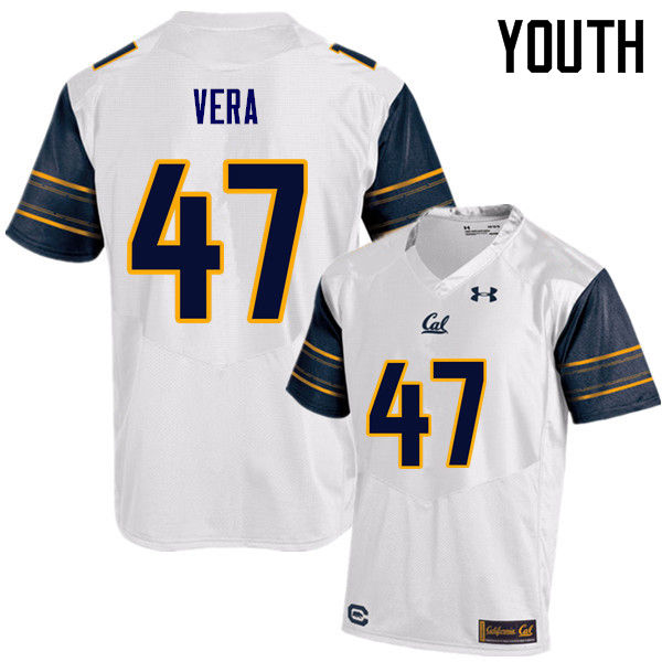 Youth #47 Alonso Vera Cal Bears (California Golden Bears College) Football Jerseys Sale-White